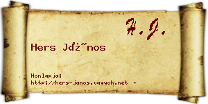 Hers János névjegykártya